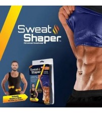 Sweat Shaper Men Workout Tank Top Slimming Polymer Weight Loss Sauna Vest Black